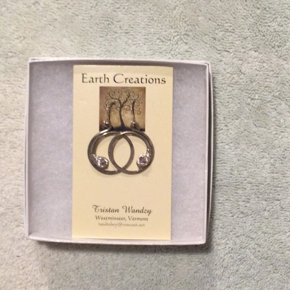 Earth Creations Silver and Amethyst Earrings